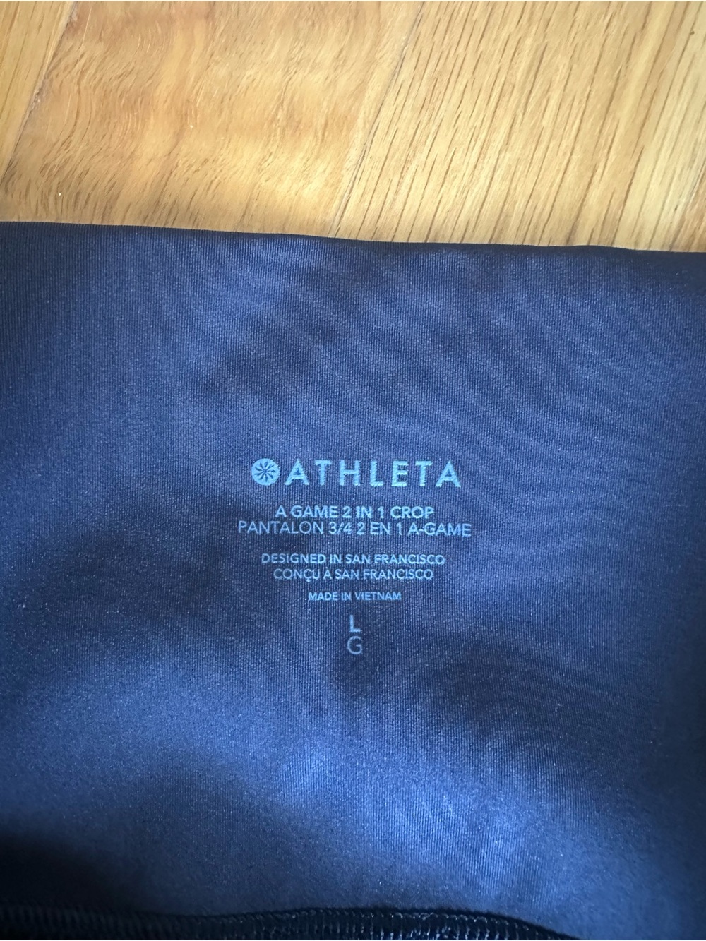 Athleta A Game 2 in 1 Crop Black Skirt Leggings Activewear Women’s Size Large - Picture 6 of 9